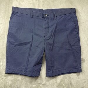 Michael Kors Shorts Mens 38 Blue Geometric Print Chino Stretch Casual Summer